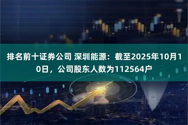 排名前十证券公司 深圳能源：截至2025年10月10日，公司股东人数为112564户